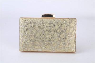 Kissing Lock Satin Evening Clutch Bag